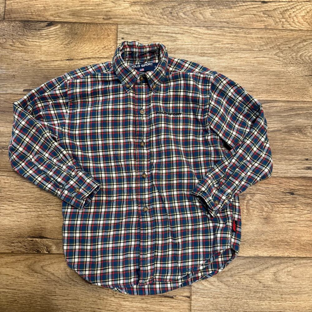 Vintage 90s Polo Sport Ralph Lauren Plaid Flannel Shirt